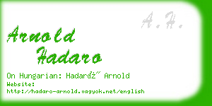 arnold hadaro business card